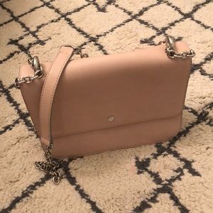 Pink cross body bag silver accents